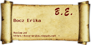 Bocz Erika névjegykártya